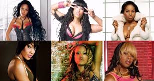 female rapper collage